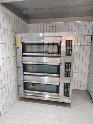 Forno modular 40X60cm da plataforma da padaria 3 pedra de Tray Gas Oven With Steam da plataforma 9 para o cozimento da pizza