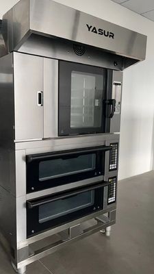 Bandejas convencionais de Oven Five E.U. do gás do ar quente de Yasur 18&quot;” pão do croissant X26 e forno dinamarqueses 9.5Kw da pastelaria, com vapor