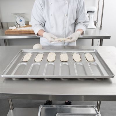 41055 vitrificou o bolo arredondado de aço aluminizado Pan Tray do sanduíche de pão francês do fim