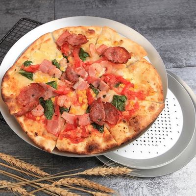 Tray Round Hard Anodised de cozimento de alumínio perfurado 16 polegadas perfurou a bandeja da pizza