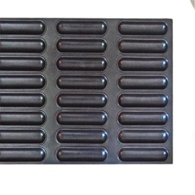 bolo não-aderente do cachorro quente de 1.5mm que coze Tray Black Aluminum Bun Pan